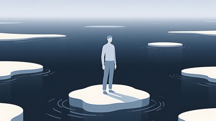 Obraz premium someone who is isolated and feels alone, depression psychology abstract art