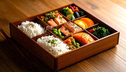 Delicious and Healthy Bento Box A Colorful and Balanced Japanese Meal