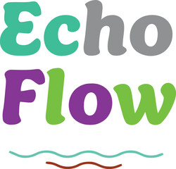 Vibrant Logo Design Featuring Echo Flow in Multicolored Bold Letters