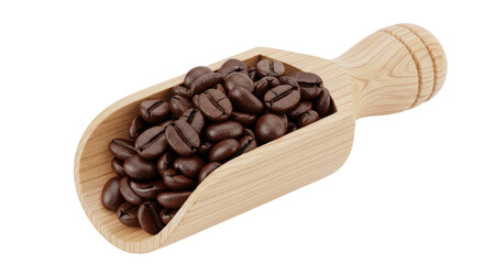 Fototapeta premium Isolated Coffee beans in wooden scoop