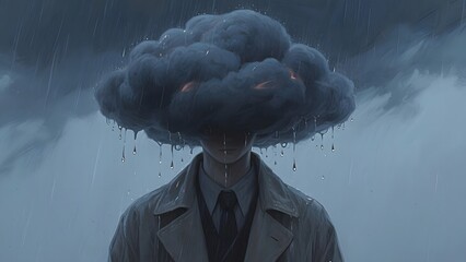 depression psychology abstract art, a heavy burden on one's mind