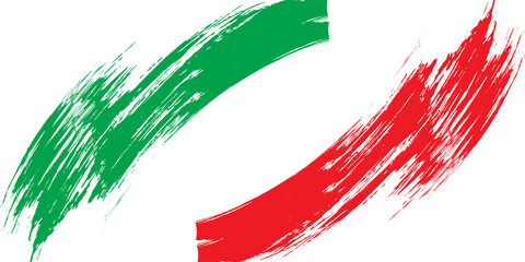 Italy flag brush strokes for National day of Italy. Italy Independence Day celebration flag, 2nd June on white background, isolated vector design.