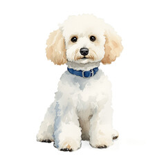 Adorable poodle watercolor