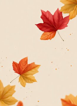 Warm autumn leaves falling a close-up view of nature's seasonal beauty