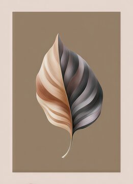 Nature's elegance close-up of autumn leaves in a minimalist digital illustration