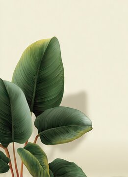 Close-up view of autumn green leaves in indoor plant decor for a calm environment