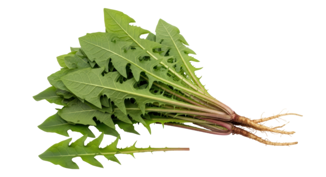 Isolated Pile of Dandelion Greens