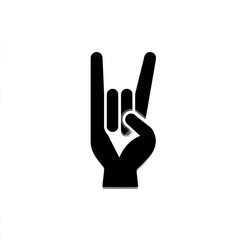 Fototapeta premium Simple black hand gesture, stylized as a rock 'n' roll sign