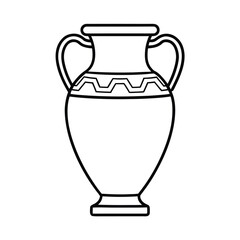 greek vase outline vector on white background