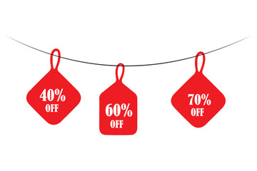 Discount icon set. special discount percentage tag vector symbol.