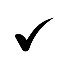 Black check mark icon transparent background .