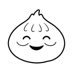 happy dumpling graphic design on white background