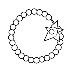 heat star and circle beaded bracelet line art on white background 