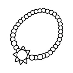 heat star and circle beaded bracelet line art on white background 
