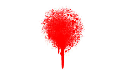 Red Spray Paint or Blood Effect – Isolated PNG transparent background