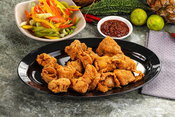 Golden crispy Breaded calamari snack