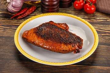 Roasted duck breast in cherry