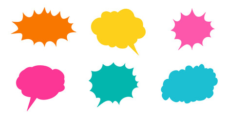Different Speech bubbles for talk, dialogue, decoration. Vector illustration.