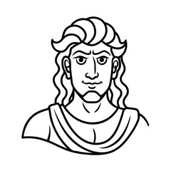 mythological character line art on white background