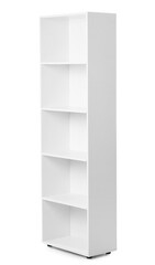 Empty shelf unit on white background