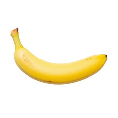 Single ripe yellow banana isolated on background