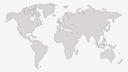 Global Map Line Art