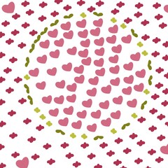 seamless pattern with hearts leaf