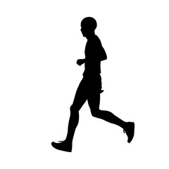 Silhouettes of a man running