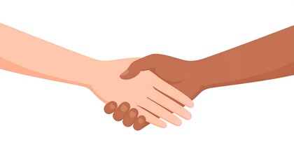 Diverse hands shaking in a friendly gesture.