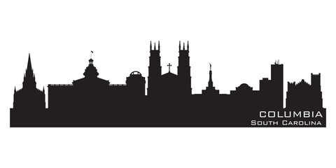 Naklejka premium Columbia South Carolina city skyline vector silhouette