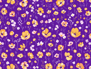 Spring flowers background, Retro flowers