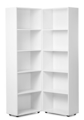 Empty shelf unit on white background