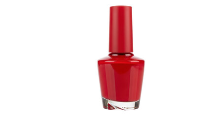 Isolated Red Nail Polish Bottle
