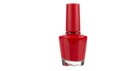 Isolated Red Nail Polish Bottle