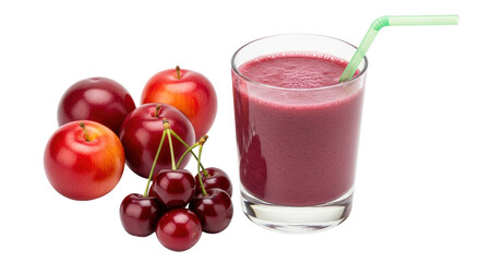 Isolated Plum Cherry Smoothie