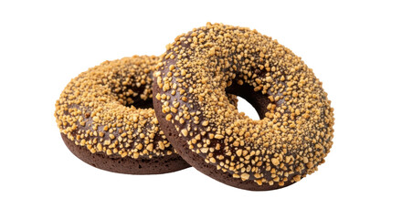 Isolated Two Chocolate Donuts with Sprinkles