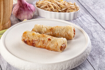 Vietnamese traditional nem roll with meat