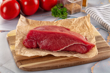 Raw beef meat fillet piece