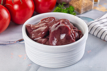 Raw chicken liver for cooking