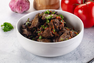 Roasted chicken liver with green onion