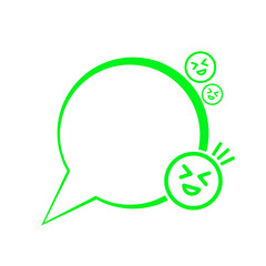 green speech bubble frame and laugh