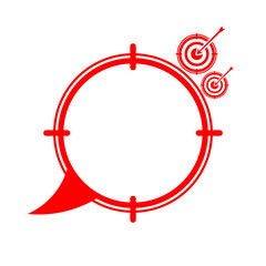 red circle speech bubble frame and target