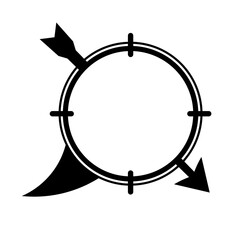 black speech bubble frame and target