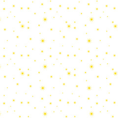 A Whimsical Pattern of Yellow Stars and Red Speckles on a Deep Black Background Creating a Celestial Atmosphere