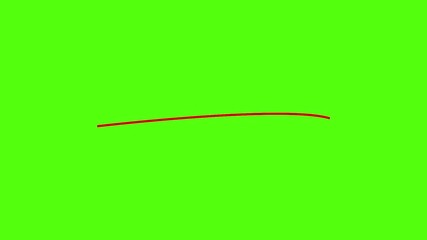 A simple red line animation on a green screen background for visual effects and compositing needs