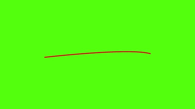 A simple red line animation on a green screen background for visual effects and compositing needs