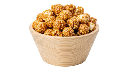 Isolated Caramel Popcorn in Bowl