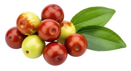 Isolated Jujubes with Leaves