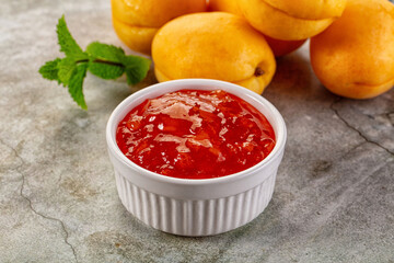 Sweet homemade juicy apricot jam
