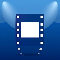 Obraz premium Filmstrip icon, blue background